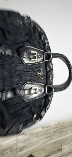 Prada Black Nylon Ruched Handbag