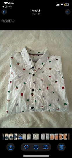 Santa theme button t shirt