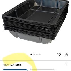 Disposable Plastic Cat Litter Trays (50 Count)