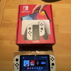 Nintendo Switch OLED White Bundle with Installed Games Digital Content Like New Condition 