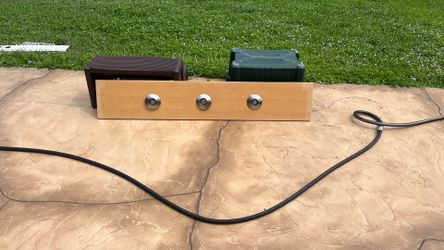 Three LED Light Fixture Mounted On 3/4 “ Real Wood - Stained