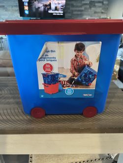 Toy’s R Us- Storage Bin with Lid for Legos/ Hotwheels