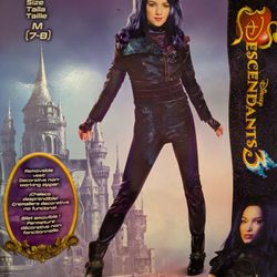 Descendants 3 Mal Costume With Wig Size 7/8