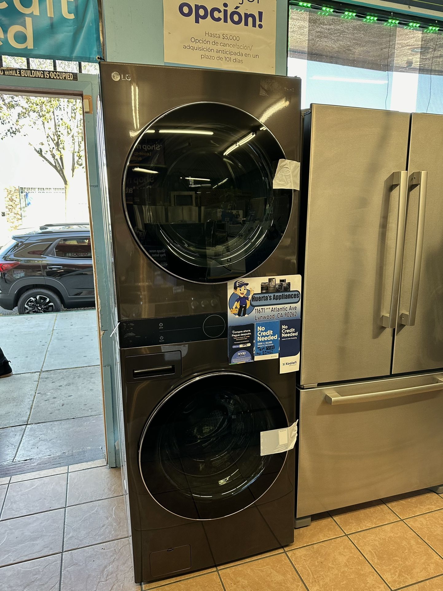 LG WashTower stacked laundry center 4.5 Cu ft front load washer & 7.4 Cu ft ELECTRIC Dryer (openbox)