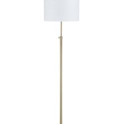 Johnathan Y June Adjustable Brass and Marble Floor Lamp