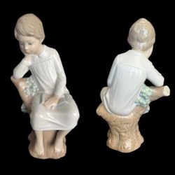 Lladro “Daydreaming Boy” – Retired Porcelain Figurine – Vintage Child Figurine – Hand Made in Spain