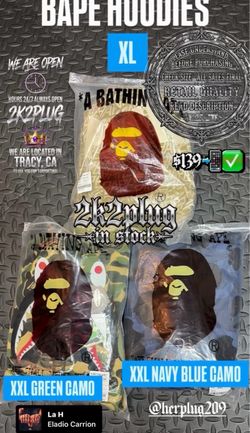 BAPE A Bathing Ape Hoodies Size XL/XXL