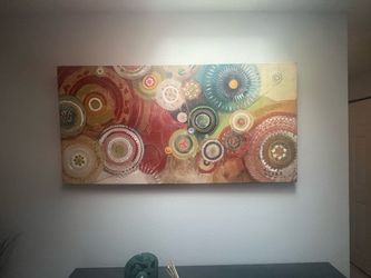 Large Abstract Mandala Circle Canvas Wall Art
