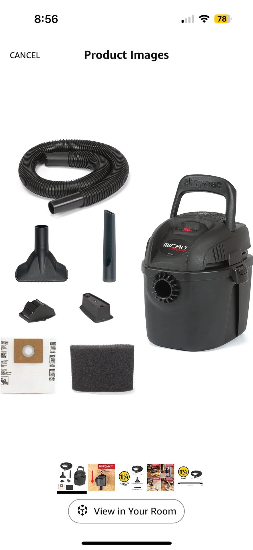 Shop Vac Micro wet and dry vacuum