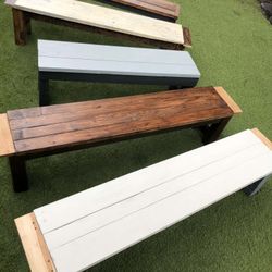 Wood Benches With Stain And Poly