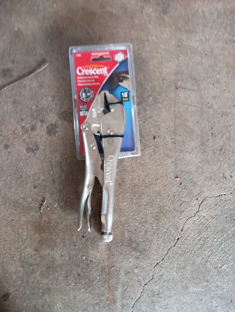 New Crescent Straight Jaw Locking Pliers 10"