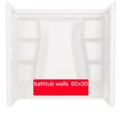 ✨️Delta Classic 500 60 in. W x 61.25 in. H x 30 in. D 3-Piece Direct-to- Stud Alcove Bathtub/Shower Surrounds in High Gloss White #5405