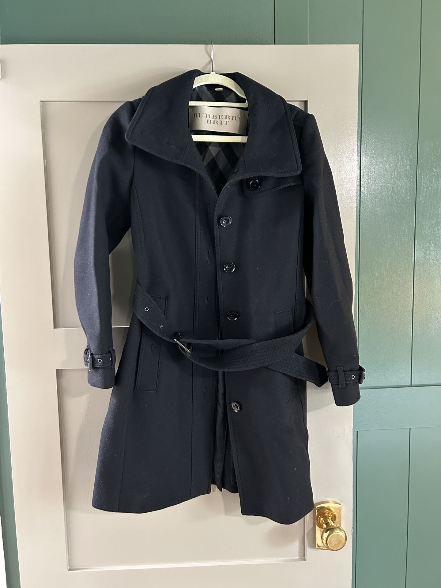 Burberry Wool Blend Coat - Size 4