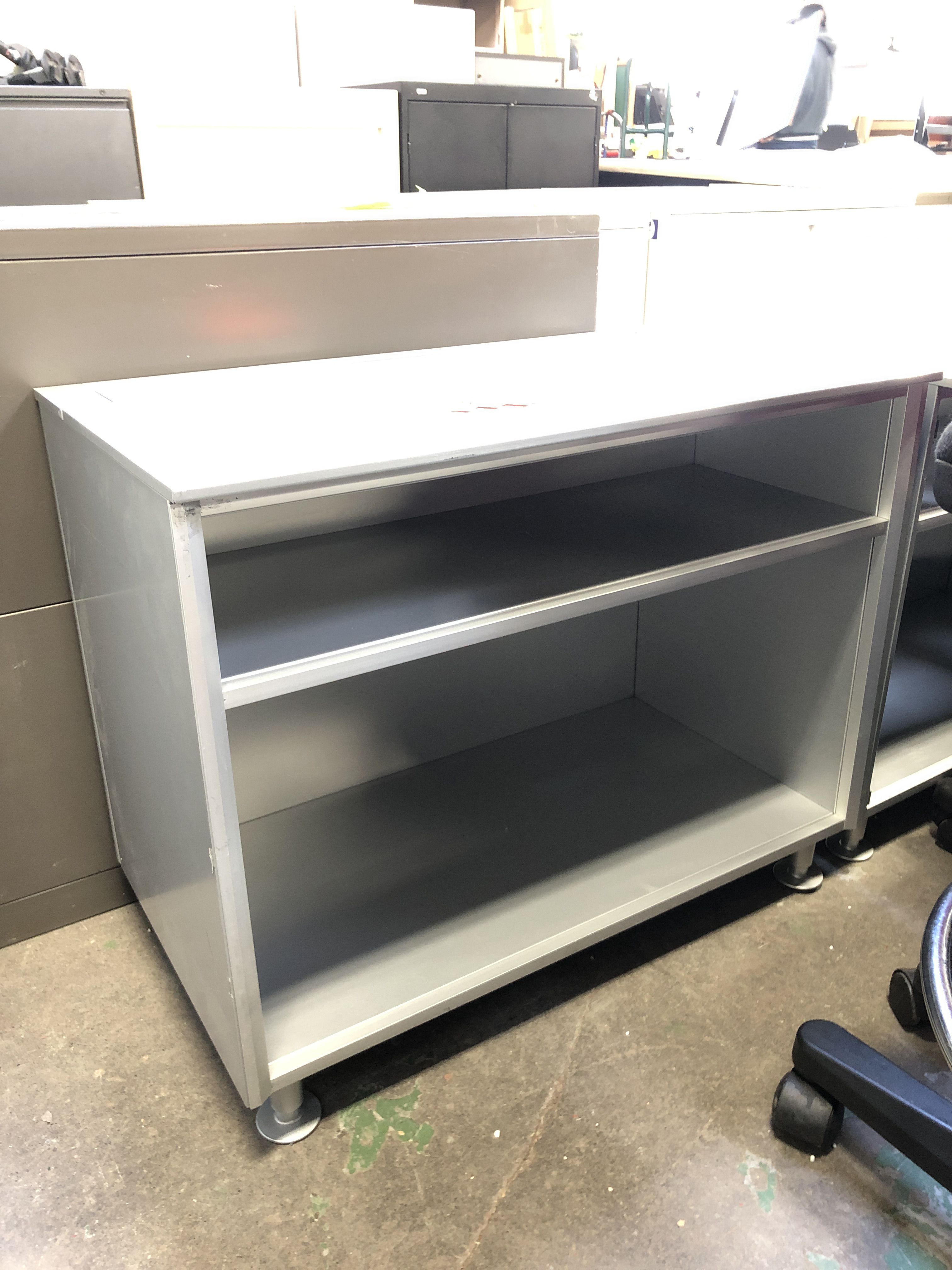 used LOW PROFILE metal Printer Stand/Shelving unit, electrical cord organizer $39 ea.