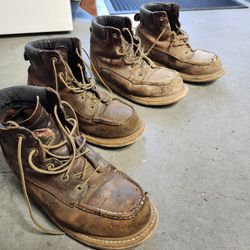 RED WING BOOTS Irish Setter Ashby Edition Two Pair SIZE 10 Used Very Worn Cond. 