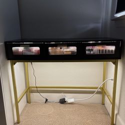 Makeup Vanity Complete Set with LED Lights, Mirror & Storage Stool