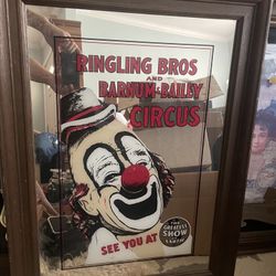 Ringling Bros Barnum Bailey Circus Mirror Greatest Show on Earth Pennywise Bozo