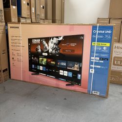 75” SAMSUNG CRYSTAL DU7200 4K HDR SMART TV