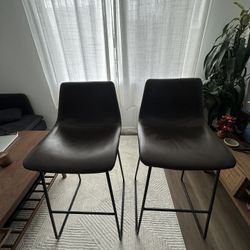 Faux Leather Bar Stools 