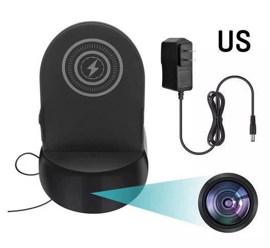 Wlofoisz Hidden Camera Spy Camera WiFi Wireless Phone Charger, Nanny Spy