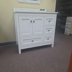 White Bathroom Vanity Made In The USA (Top Not Included)