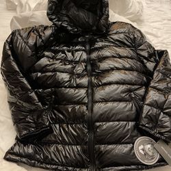 NEW MK MICHAEL KORS SHINNY HOODED PUFFER JACKET 