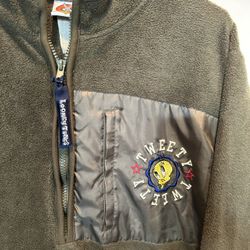 2001 Vintage Tweety Bird Looney Tunes Fleece Green Sweater Men’s Medium 
