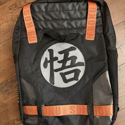 Dragon Ball Z Son Goku's Symbol Built-Up Backpack Toei Anime Travel School EUC