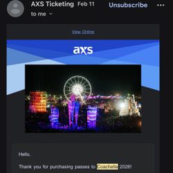 Coachella Weekend 2 Tickets+ Car Camping Passes 