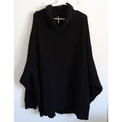 Free People Black Turtleneck Sweater - Size XL