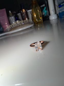 rose gold silver diamond ring
