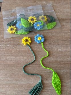 Crochet flowers bookmark  $5 for two