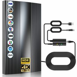 NEW TV Antenna 5000+ Miles, 8K 4K HDTV with Signal Booster Works with All Smart TVs