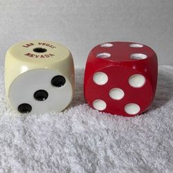 Vintage Las Vegas Jumbo Souvenir Dice Paperweight/Pencil Holder