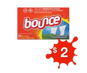 Bounce Dryer Sheets Outdoor Fresh 15 Sheets