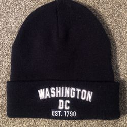 Washington DC Black Beanie, New 