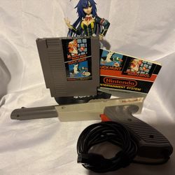 Super Mario Bros./Duck Hunt (NES, 1988) Cartridge, Manual, Sleeve, & Gun. Tested