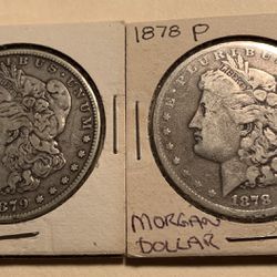 2 MORGAN SILVER DOLLARS 1878-P & 1879-P