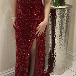 Red Sequence Party Dress