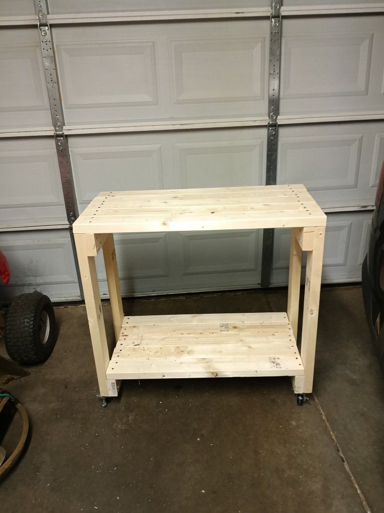 Moveable Storage Rack Utility Table 