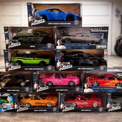 12 original die-cast cars from Fast & Furious franchise