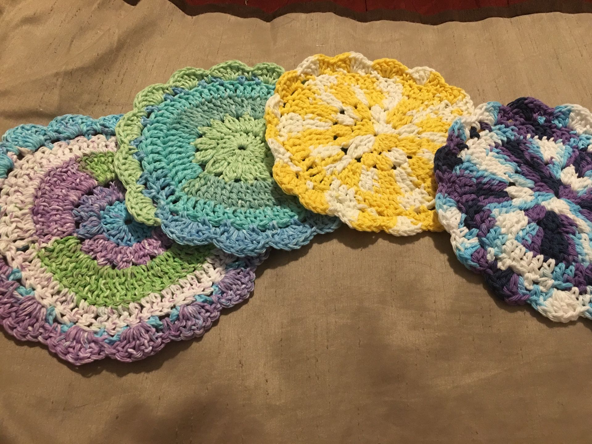 Handmade floral trivets