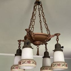 1900’s Arts & Crafts Chandeliers Matching