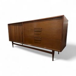 Solid Wood Mid Century Tambour Dresser