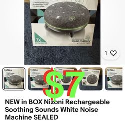 NEW in BOX Nizoni Rechargeable Soothing Sounds White Noise Machine SEALED