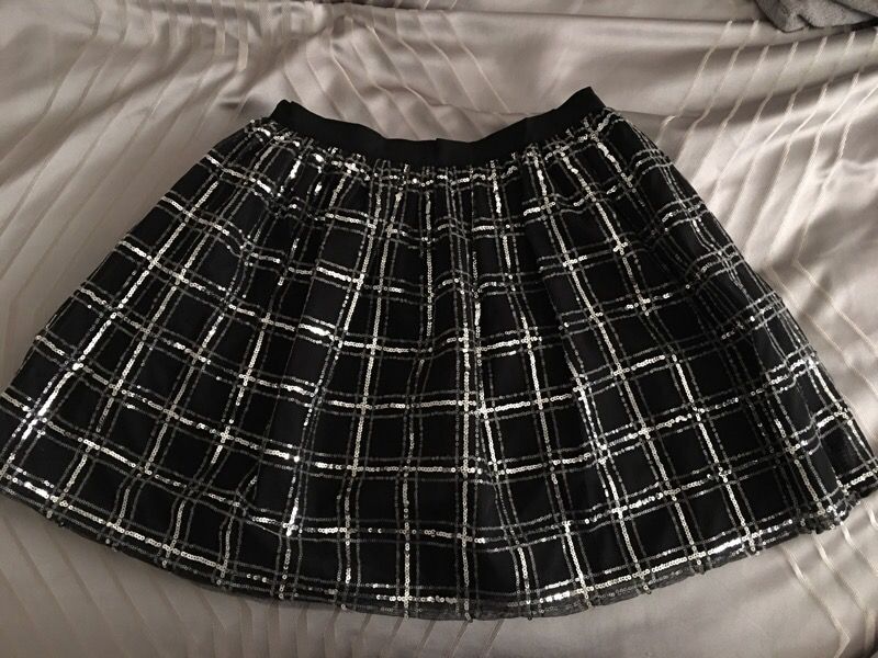 Black Tulle with Square Sequences Skirt (Size M & L)