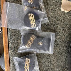 BBS 3D BLACK/GOLD WHEEL CAPS