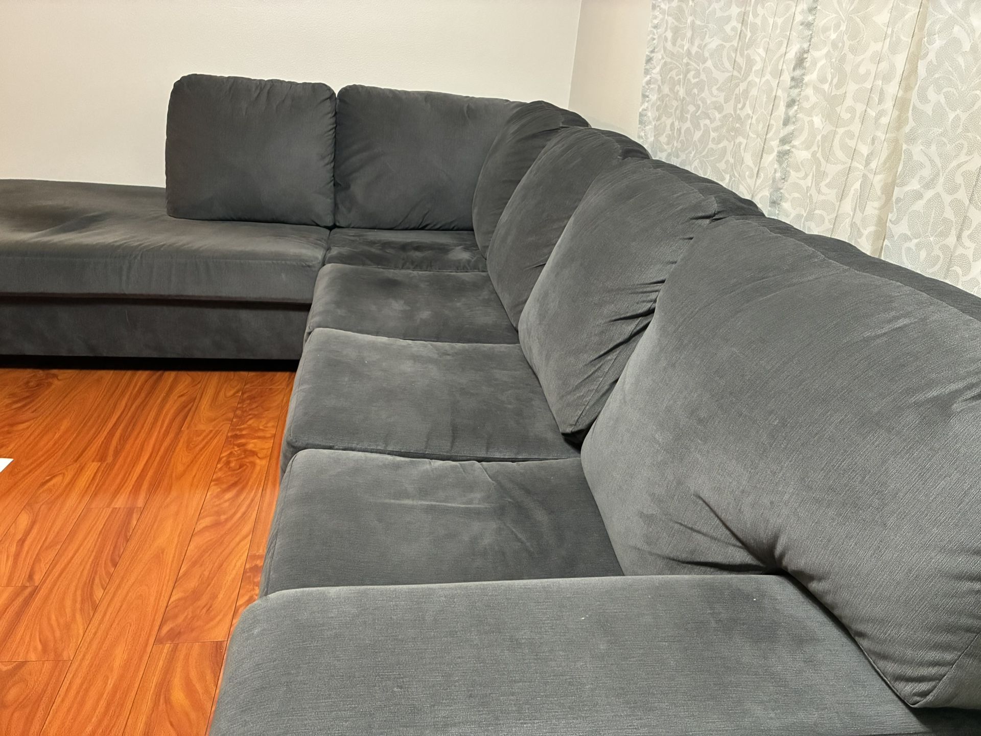 2 Piece Sectional - Suede Grey
