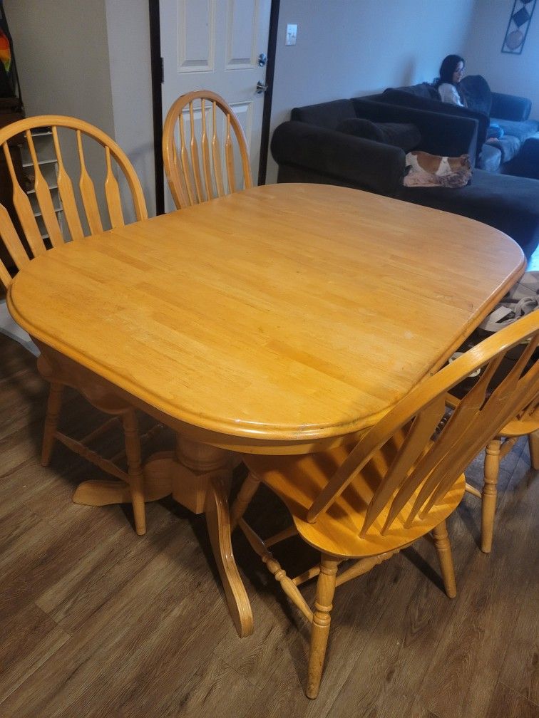 Solid Wood Table 4 Chairs