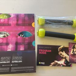 New Zumba Fitness Exhilarate Body Shaping System 4 DVD Set  + Toning Sticks + Guide